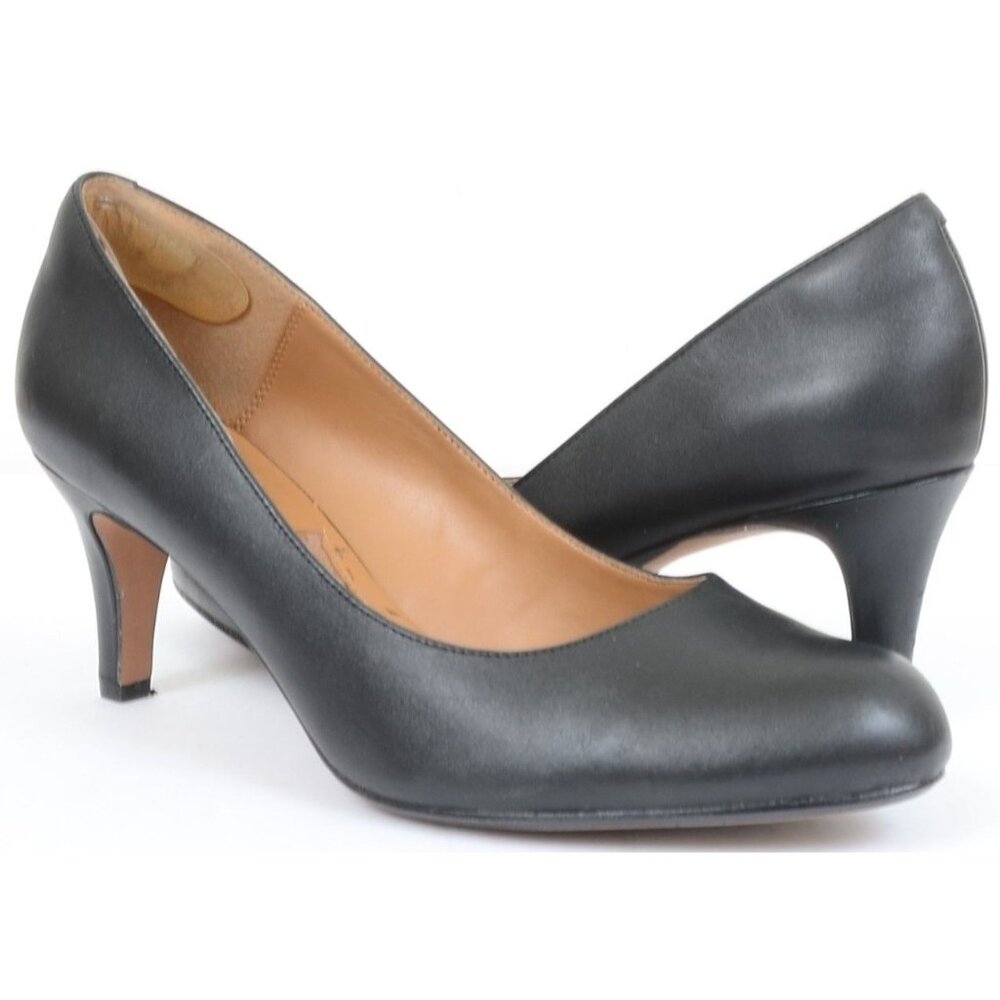 Clarks Women's Size 10 Arista Black Leather Abe Dress Pump Career Preppy